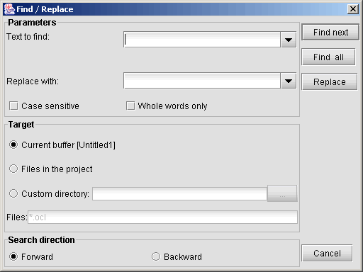 Find / Replace Dialog